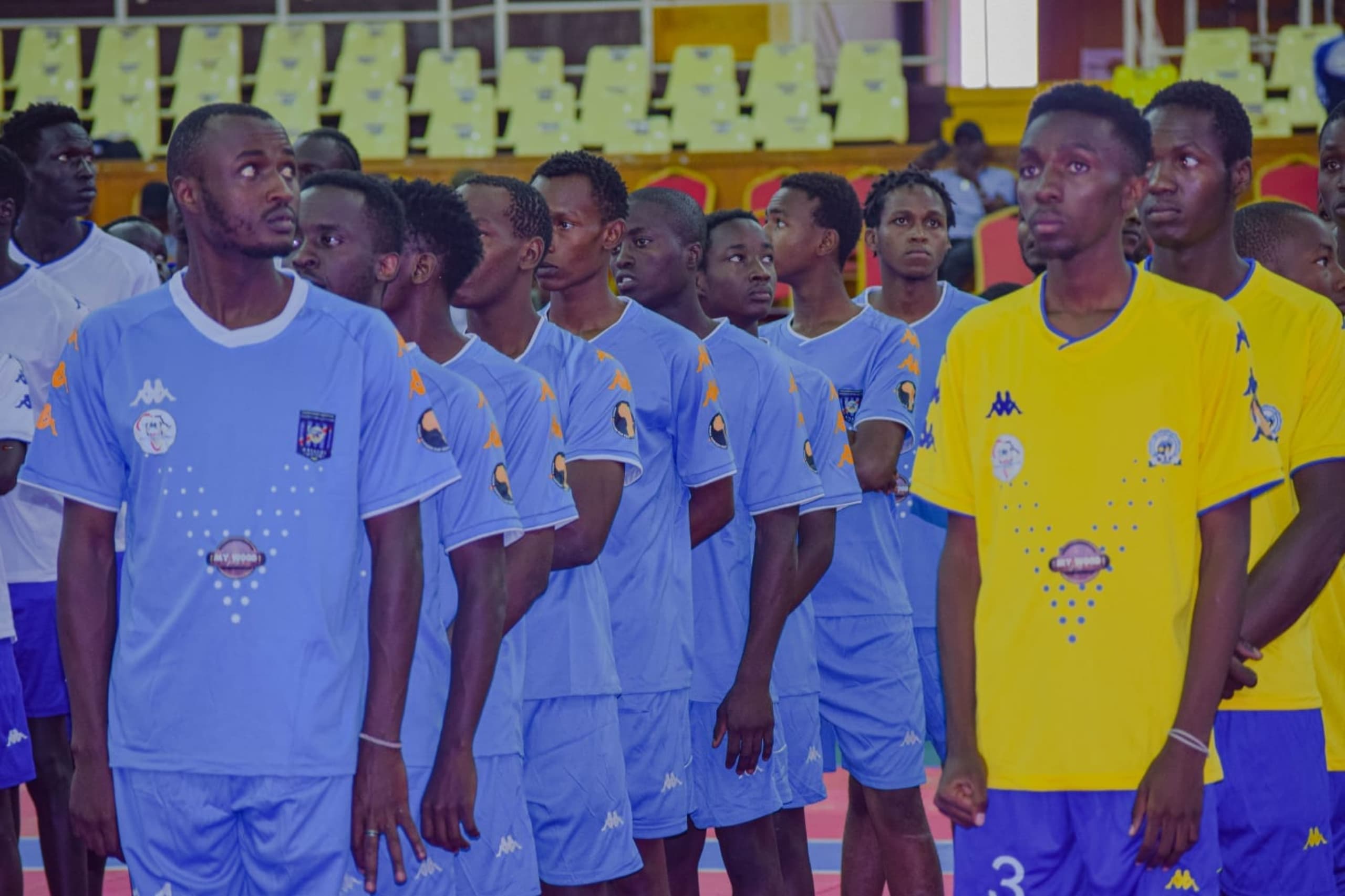 Players of two different teams preparing to enter the field