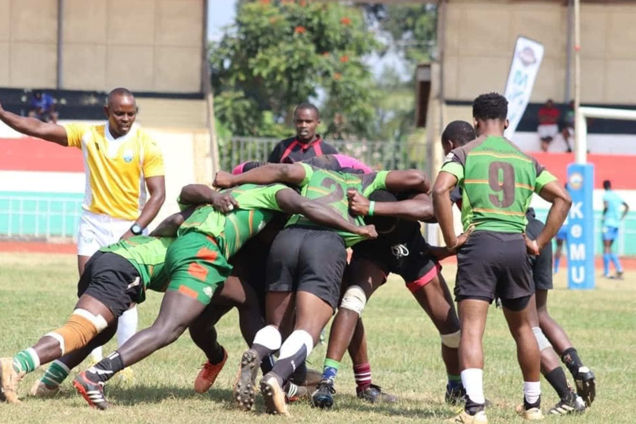 Rugby game in session