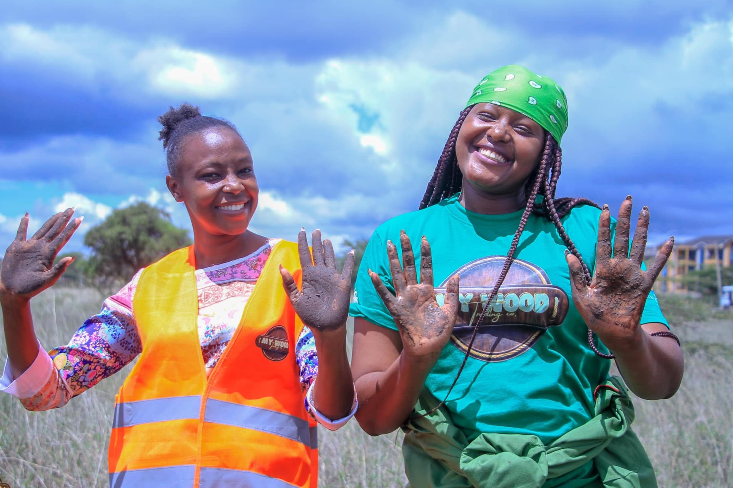 Two ladies at a tree planting event